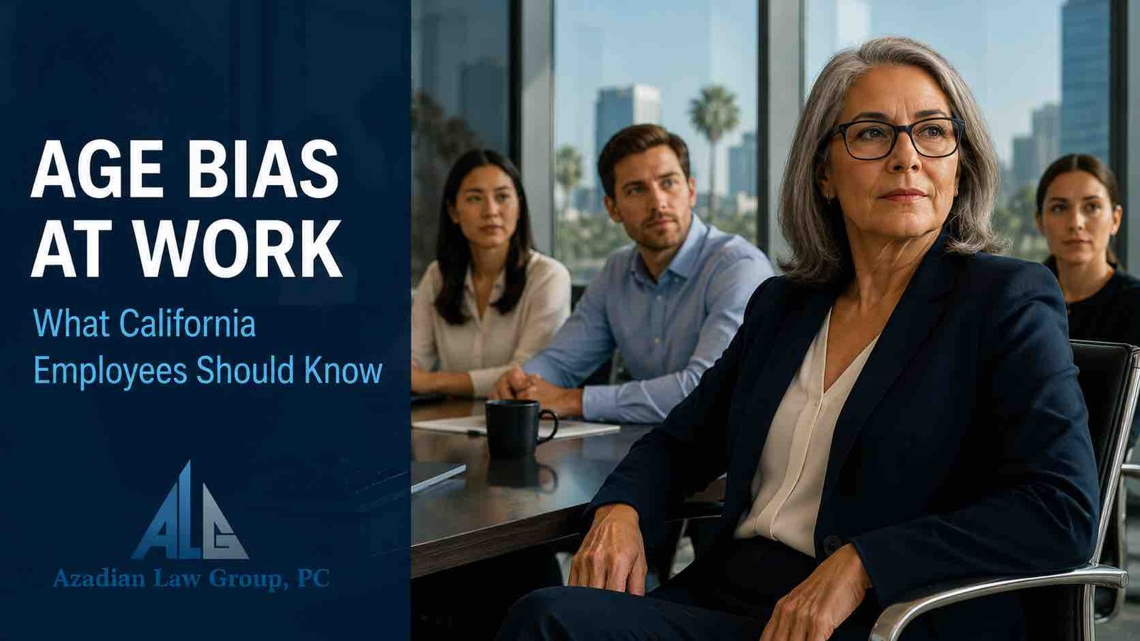 Experienced California employee in a workplace meeting about age bias and employee rights